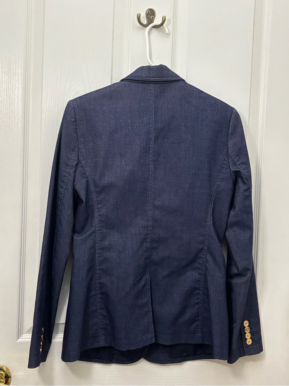 Michael Kors Dark Navy Tailored Blazer with Gold Zipper Details - Picture 2 of 3
